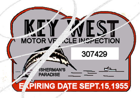 (image for) 1955 Florida Key West Inspection Sticker